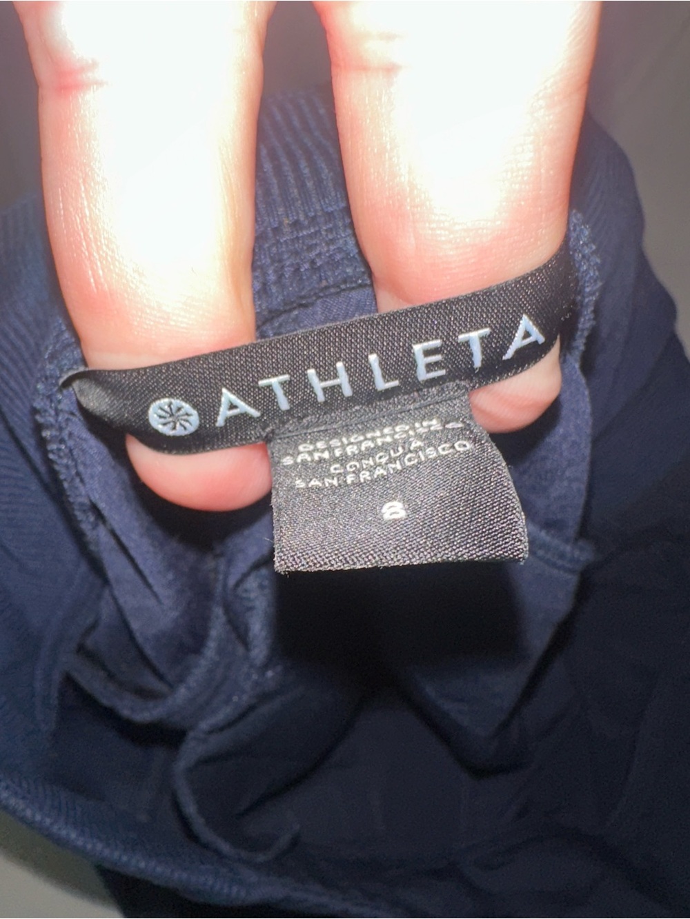 Athleta Women’s 8 Navy Camo Joggers Pockets Athleisure Activewear Gym Lounge - Picture 7 of 10